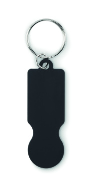 Logo trade promotional giveaways image of: Key ring with trolley token