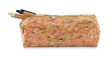 Logo trade corporate gifts image of: Coloured cork pencil case