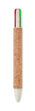 Logotrade promotional product image of: Cork 4-colour ink ball pen