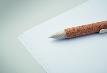 Logo trade corporate gifts image of: Cork 4-colour ink ball pen