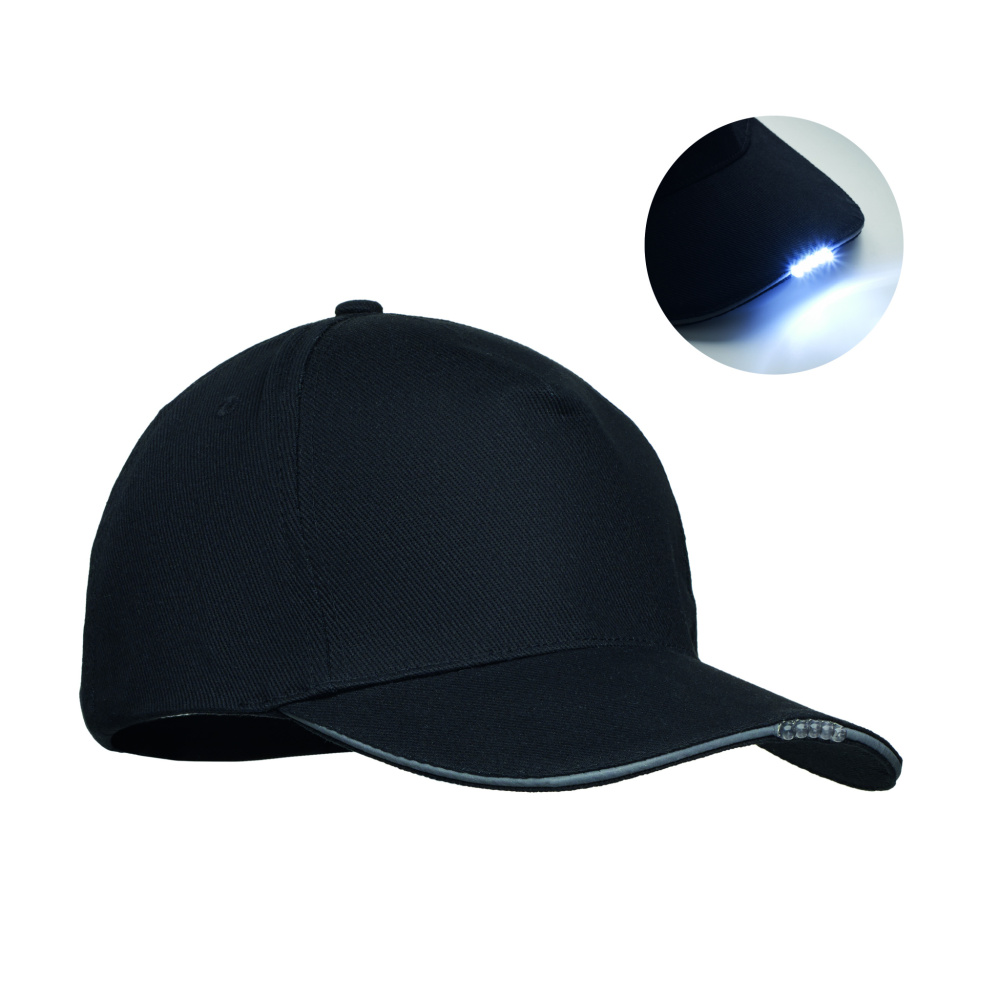 Logotrade promotional merchandise picture of: 5 panel LED cotton cap 220gr/m²