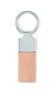 Logo trade promotional giveaways picture of: Key ring with rubber wood