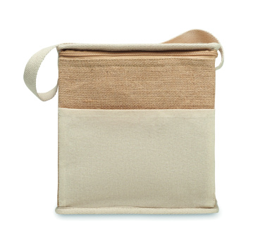 Logo trade promotional gifts picture of: Jute and canvas cooler bag 3L