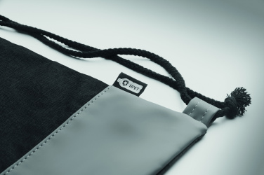 Logo trade promotional merchandise image of: RPET PU drawstring bag 2 tone