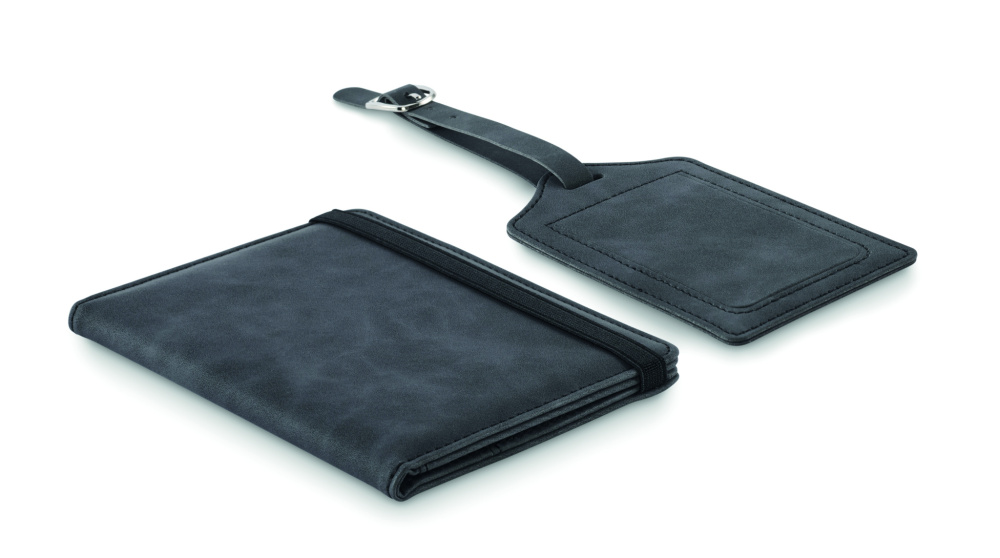 Logo trade advertising products image of: Passport and luggage tag set