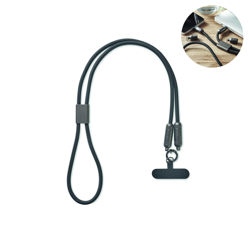 Logo trade promotional product photo of: 60W phone holder lanyard cable