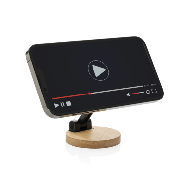Logotrade promotional merchandise picture of: Magmount RCS recycled plastic and bamboo phone stand