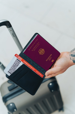 Logotrade promotional product image of: Trackmate RCS rpolyester passport holder worldwide locating