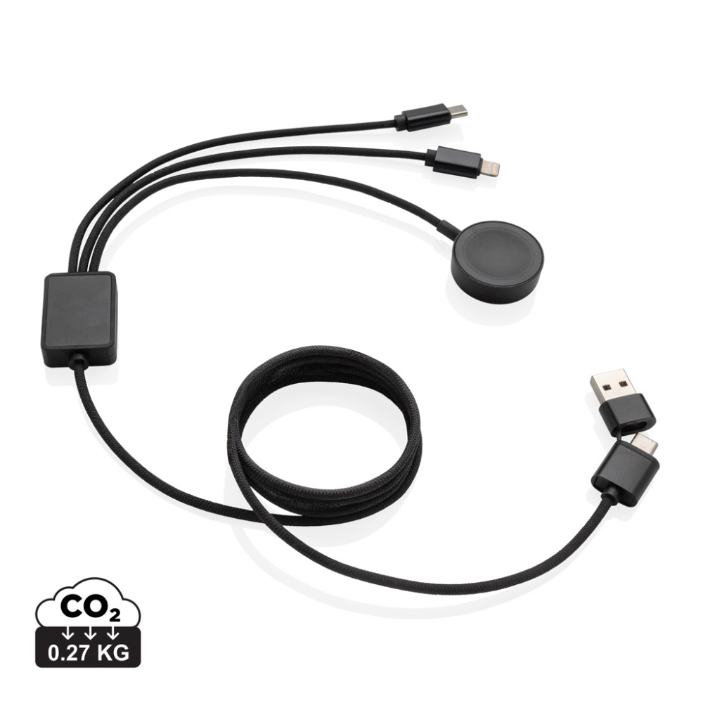 Logo trade promotional product photo of: Terra RCS rPET 6-in-1 charging cable with watch charger