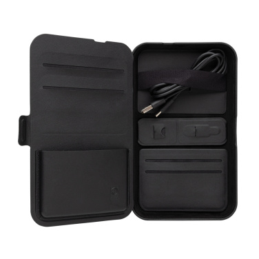 Logo trade promotional merchandise picture of: Swiss Peak RCS recycled travel case with 3 in 1 charger