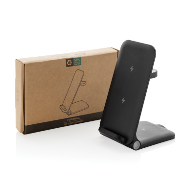 Logotrade corporate gift image of: Powerpal 3 in 1 RCS recycled plastic 15W charger