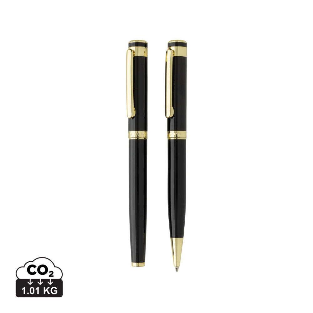 Logotrade promotional merchandise photo of: Swiss Peak Luca RCS recycled brass deluxe pen set