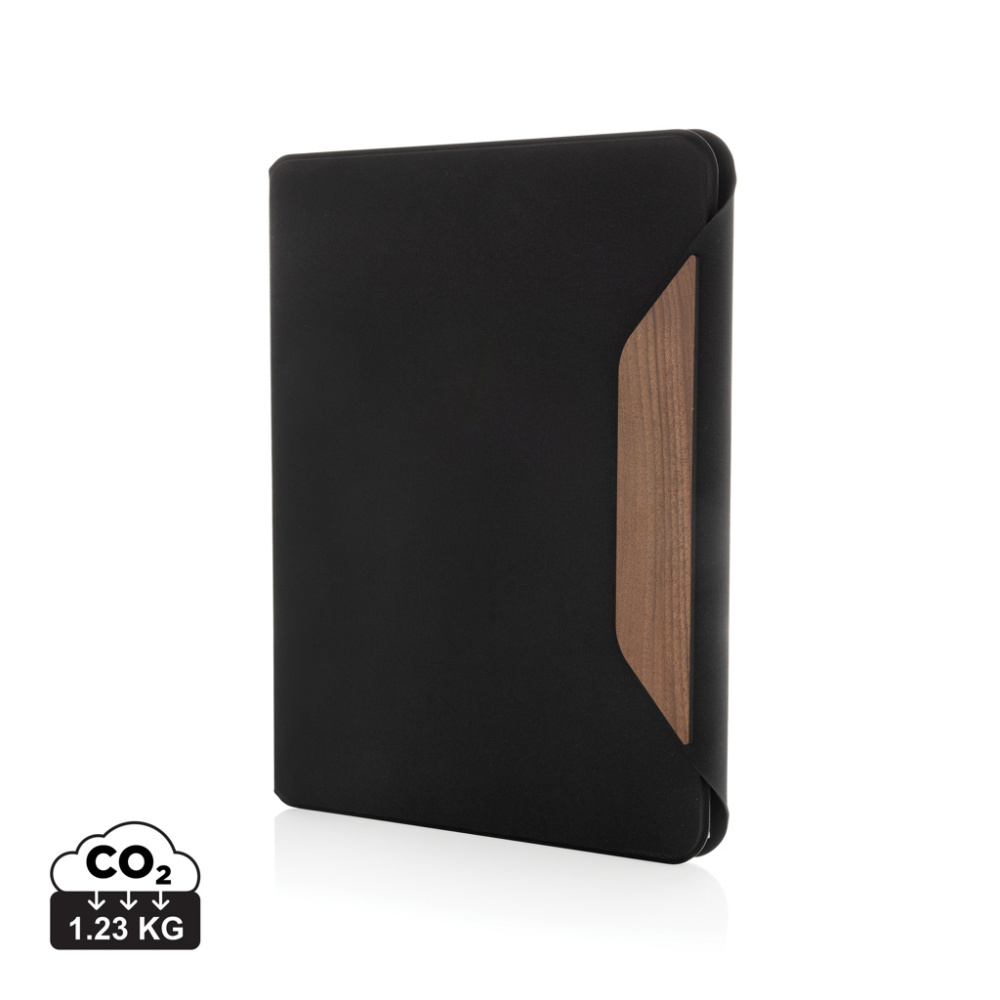 Logo trade promotional product photo of: Teri AWARE™ RPET and walnut A4 portfolio
