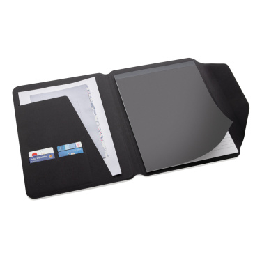 Logo trade promotional merchandise image of: Teri AWARE™ RPET and walnut A4 portfolio
