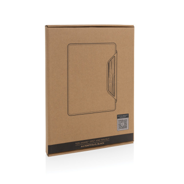 Logo trade promotional gift photo of: Teri AWARE™ RPET and walnut A4 portfolio