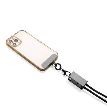 Logo trade promotional giveaway photo of: Terra RCS recycled PET phone cord with dual charge cable
