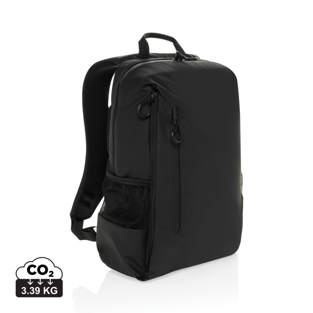 Logo trade corporate gifts image of: Lima Aware™ RPET water resistant 15.6 laptop backpack