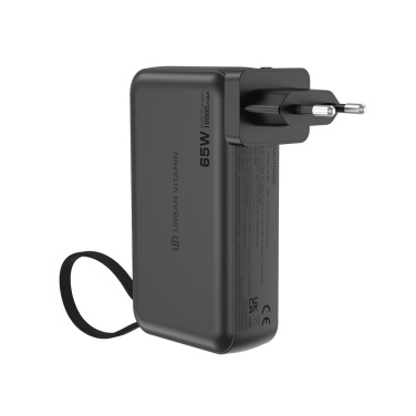 Logo trade promotional merchandise picture of: Urban Vitamin Eureka hybrid GANcharger 10000mah powerbank65W