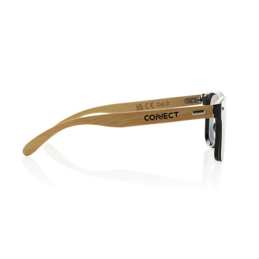 Logo trade business gift photo of: Prism RCS recycled plastic sunglasses with bamboo frame