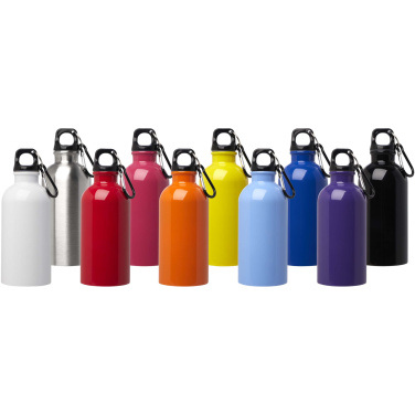 Logo trade corporate gift photo of: Oregon 400 ml RCS certified single wall stainless steel water bottle with carabiner