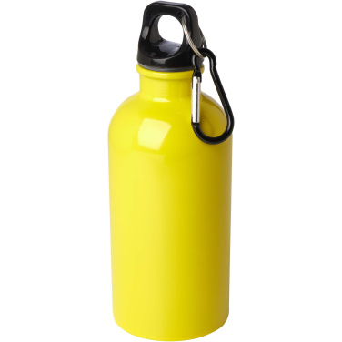 Logo trade promotional product photo of: Oregon 400 ml RCS certified single wall stainless steel water bottle with carabiner