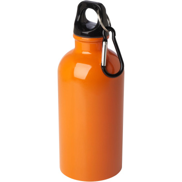 Logo trade promotional giveaway photo of: Oregon 400 ml RCS certified single wall stainless steel water bottle with carabiner
