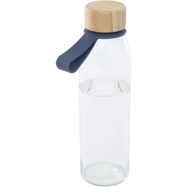 Logo trade promotional merchandise picture of: Porto 500 ml glass water bottle with silicone handle and bamboo lid