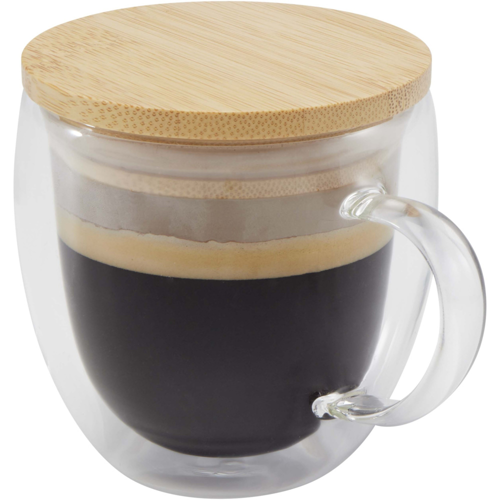 Logotrade advertising products photo of: Lenora 250 ml glass cup with bamboo lid