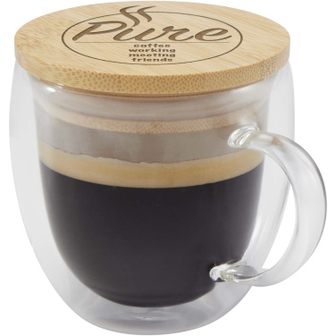 Logotrade promotional giveaway image of: Lenora 250 ml glass cup with bamboo lid