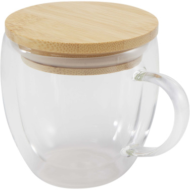 Logo trade promotional giveaway photo of: Lenora 250 ml glass cup with bamboo lid