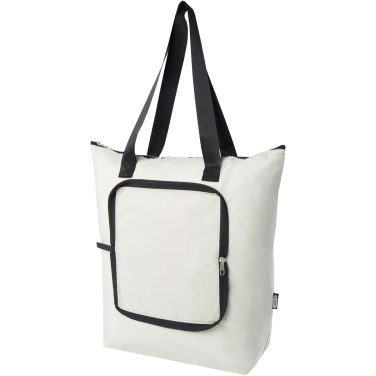 Logo trade advertising products image of: EcoFold RPET foldable tote cooler bag 15L