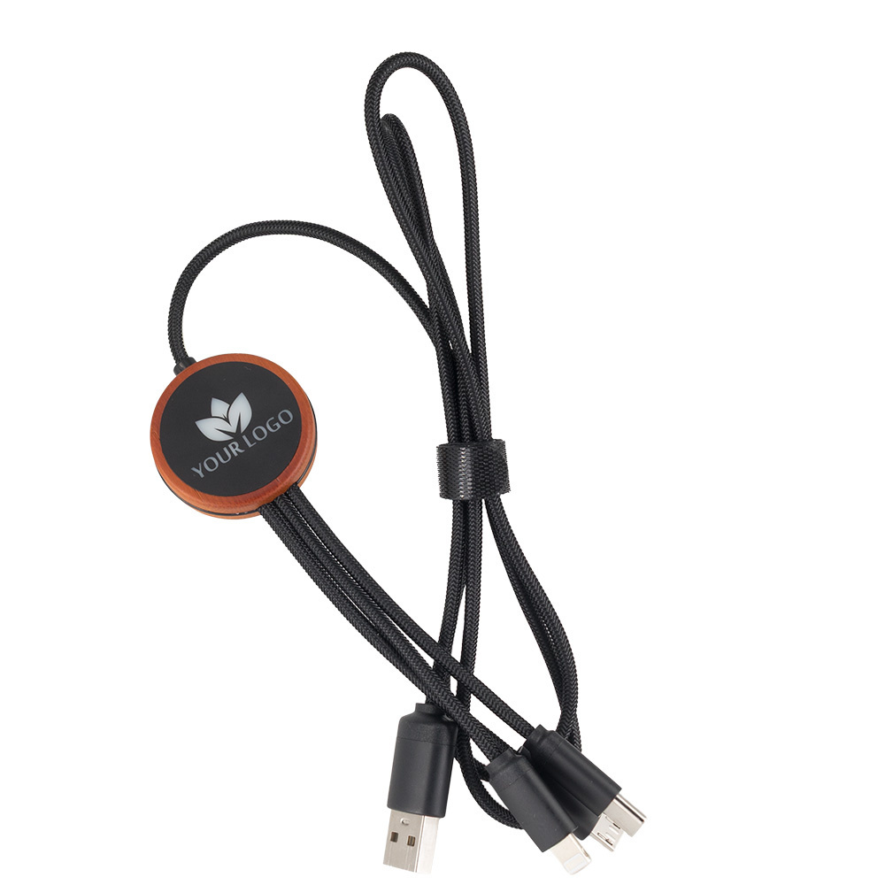 Logotrade business gift image of: Cable 3in1 with illuminated logo - LH-ZM04