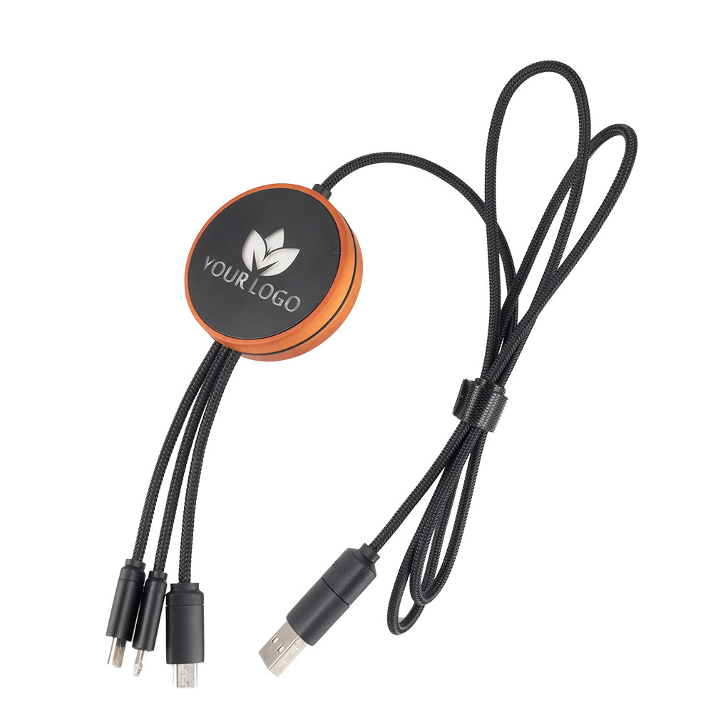 Logo trade promotional giveaways picture of: Big cable 4in1 with illuminated logo - i5w