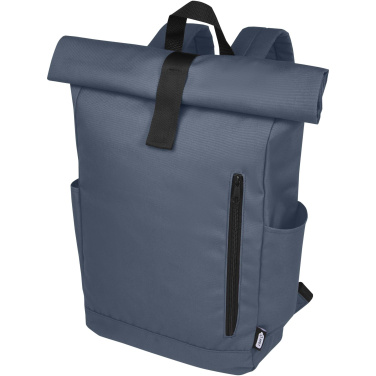Logo trade promotional giveaways image of: Byron 15.6" GRS RPET roll-top backpack 18L