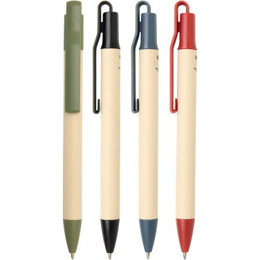 Logo trade promotional giveaway photo of: Liliana sugarcane paper ballpoint pen (blue ink)
