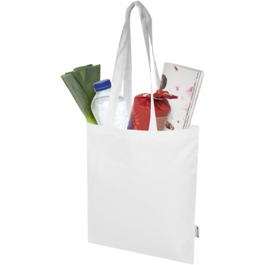 Logo trade promotional items image of: Madras Blend 140 g/m² GRS recycled cotton tote bag 7L