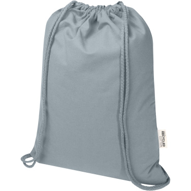Logotrade promotional products photo of: Oregon Blend 140 g/m² GRS recycled drawstring bag 5L
