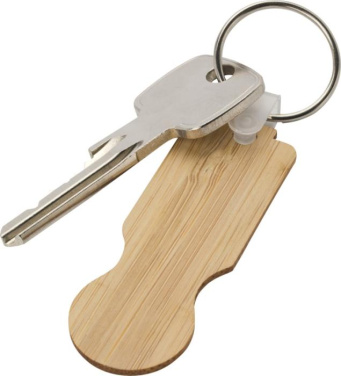 Logo trade advertising products image of: Ronan bamboo trolley keychain