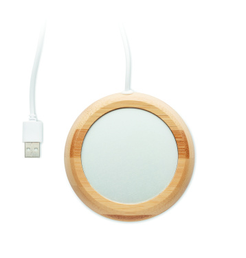Logo trade corporate gifts picture of: Bamboo mug warmer with USB