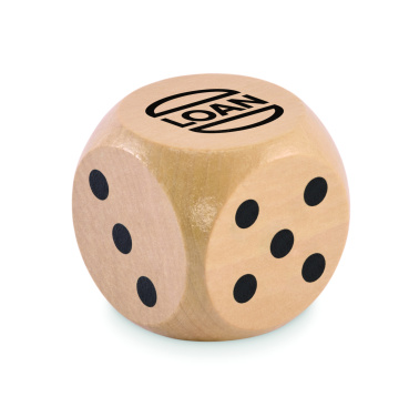 Logotrade corporate gift image of: Schima wooden dice 5cm dia