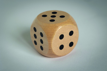 Logo trade promotional items image of: Schima wooden dice 5cm dia