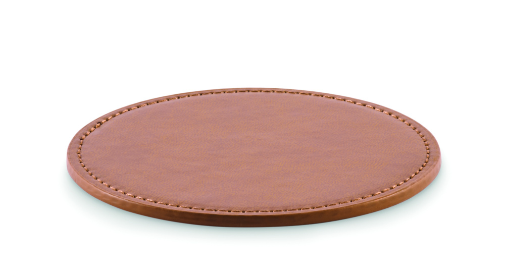 Logo trade promotional products image of: Round coaster in PU