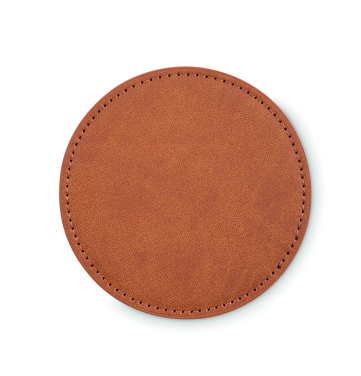 Logo trade promotional giveaway photo of: Round coaster in PU