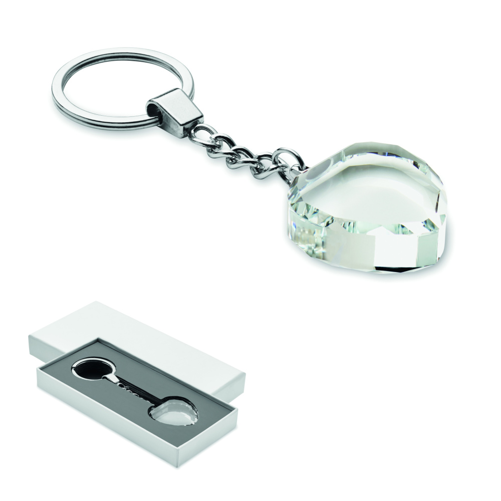 Logotrade promotional product image of: Glass heart award key ring