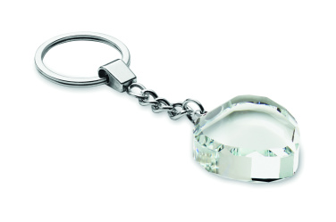 Logo trade promotional products image of: Glass heart award key ring