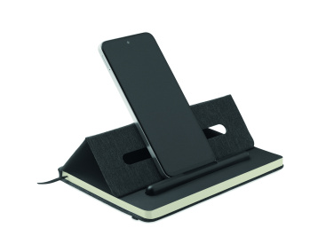 Logo trade corporate gifts picture of: A5 notebook with phone holder
