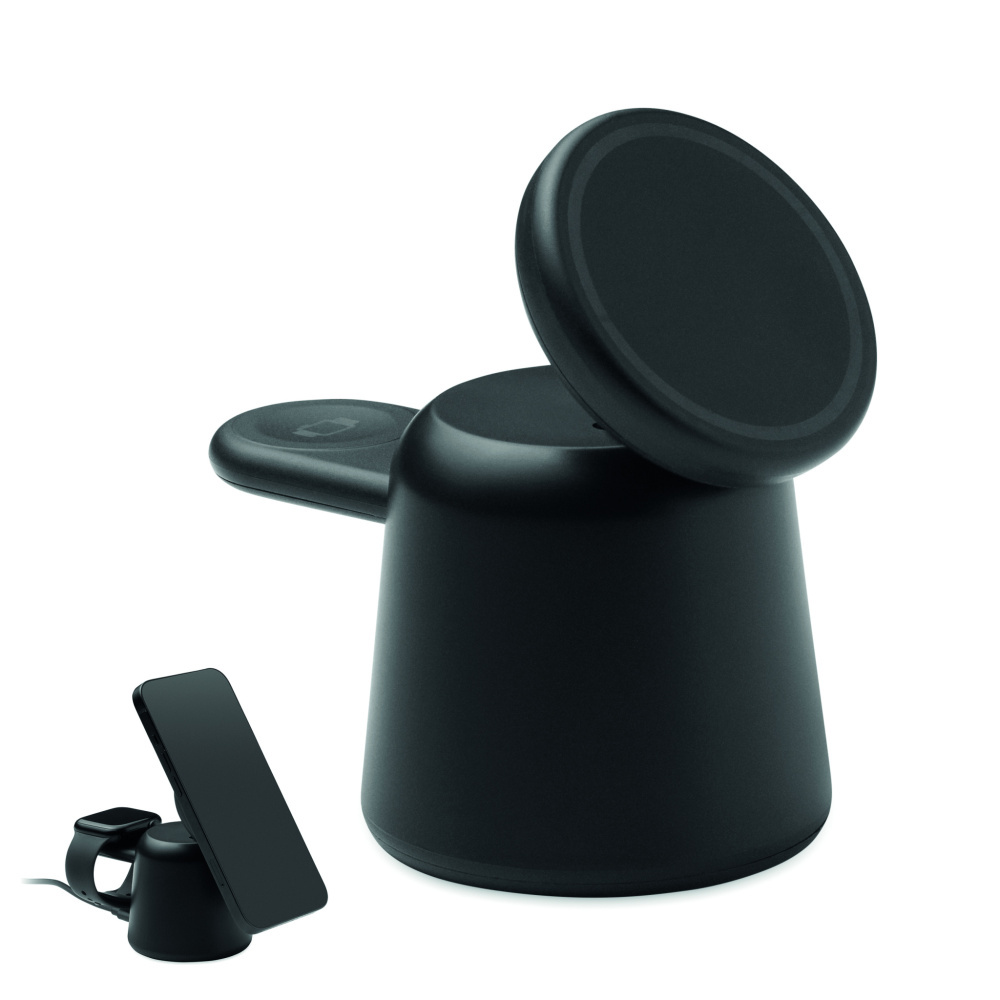 Logo trade corporate gifts picture of: 3 in 1 wireless charger 15W