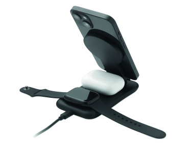 Logo trade promotional products picture of: 3 in 1 wireless charger 15W