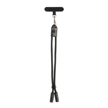 Logotrade advertising product image of: LoopAmp RCS RPET adjustable phone wrist strap 60W cable