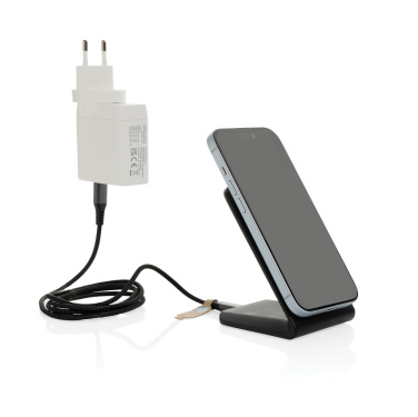 Logo trade business gift photo of: VoltPerch RCS recycled plastic 15W magnetic wireless charger